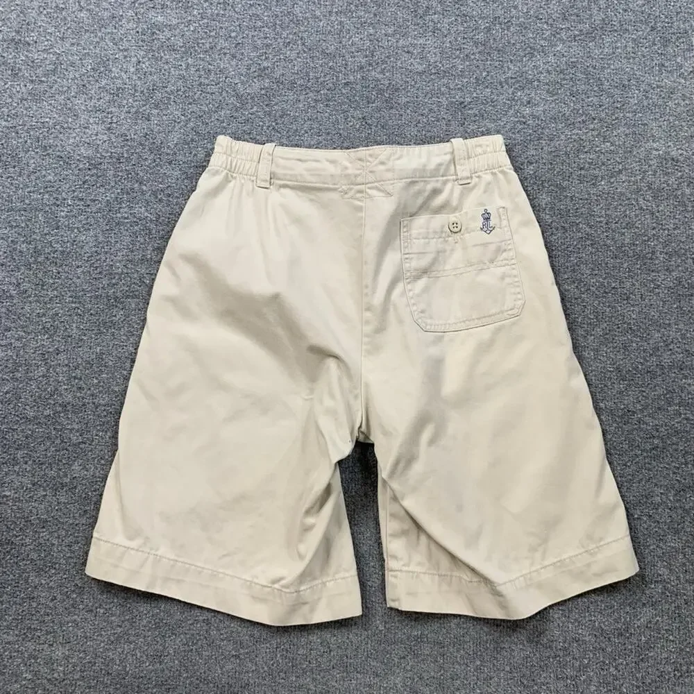 Polo Ralph Lauren Shorts Boys 16 Khaki Cotton 10 Inch Embroidered Classic Chino